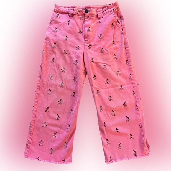 Lazy Oaf Pants - Lazy Oaf x Kita Pink Cropped Pinup Girl Utility Pants